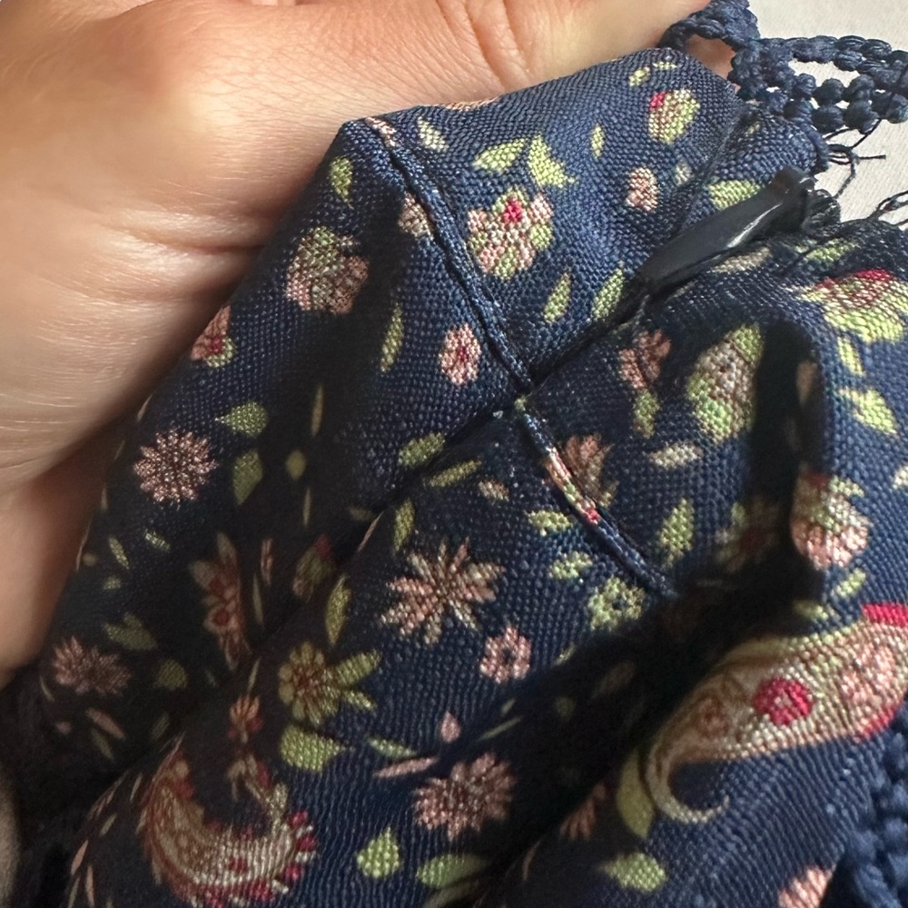 Floral Navy Blue Skirt - Picture 2 of 5